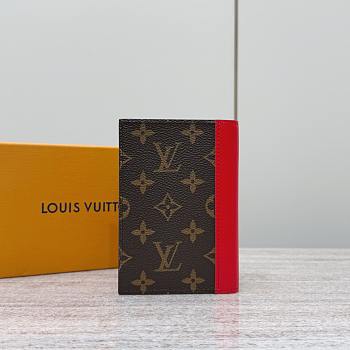 Colestore Louis Vuitton Passport Cover Monogram Macassar in Red 10x2.5x14cm