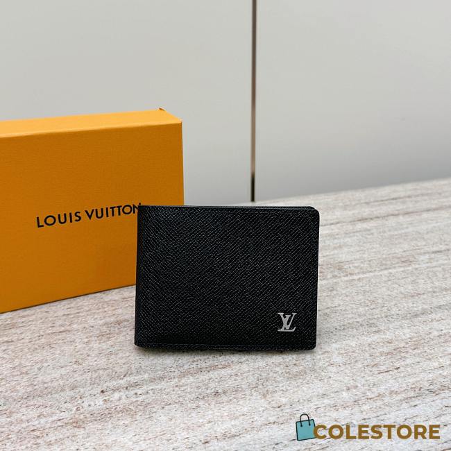 Colestore Louis Vuitton Multiple Wallet Taiga Leather 9x1.5x11.5cm - 1