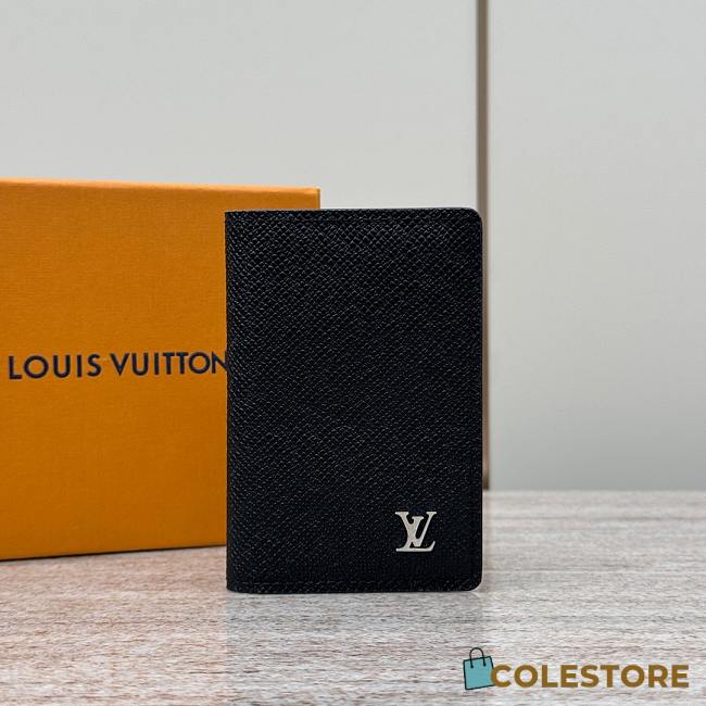 Colestore Louis Vuitton Pocket Organizer Taiga Leather 11.1x1x7.5cm - 1