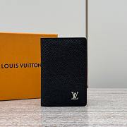 Colestore Louis Vuitton Pocket Organizer Taiga Leather 11.1x1x7.5cm - 1