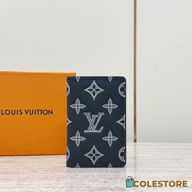 Colestore Louis Vuitton Pocket Organizer Navy Blue 11.1x1x7.5cm - 1