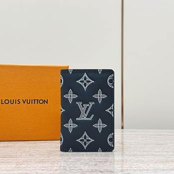 Colestore Louis Vuitton Pocket Organizer Navy Blue 11.1x1x7.5cm