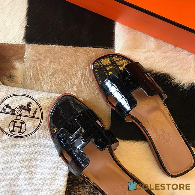 Colestore Hermes Oran sandal Black  - 1