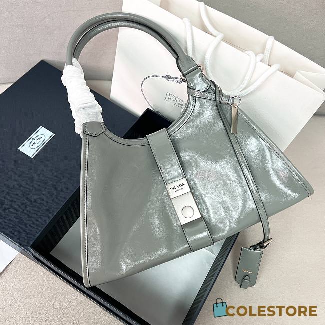 Colestore Prada Medium Leather Tote Bag in Mint 30.5x17.5x9cm - 1