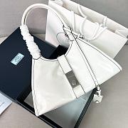 Colestore Prada Medium Leather Tote Bag in White 30.5x17.5x9cm - 1