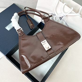 Colestore Prada Medium Leather Tote Bag in Brown 30.5x17.5x9cm