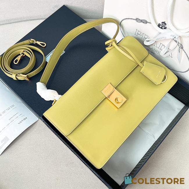 Colestore Prada Soft Sound Medium Leather Shoulder Bag Pistachio Green 28x16x10cm - 1