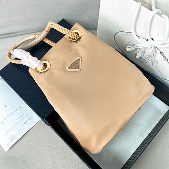 Colestore Prada Mariner Re-Nylon Small Bucket Bag Camel Brown 28x23.5x16.5cm