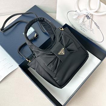 Colestore Prada Padded Re-Nylon Mini-bag With Bow Black 15.5x10x18cm