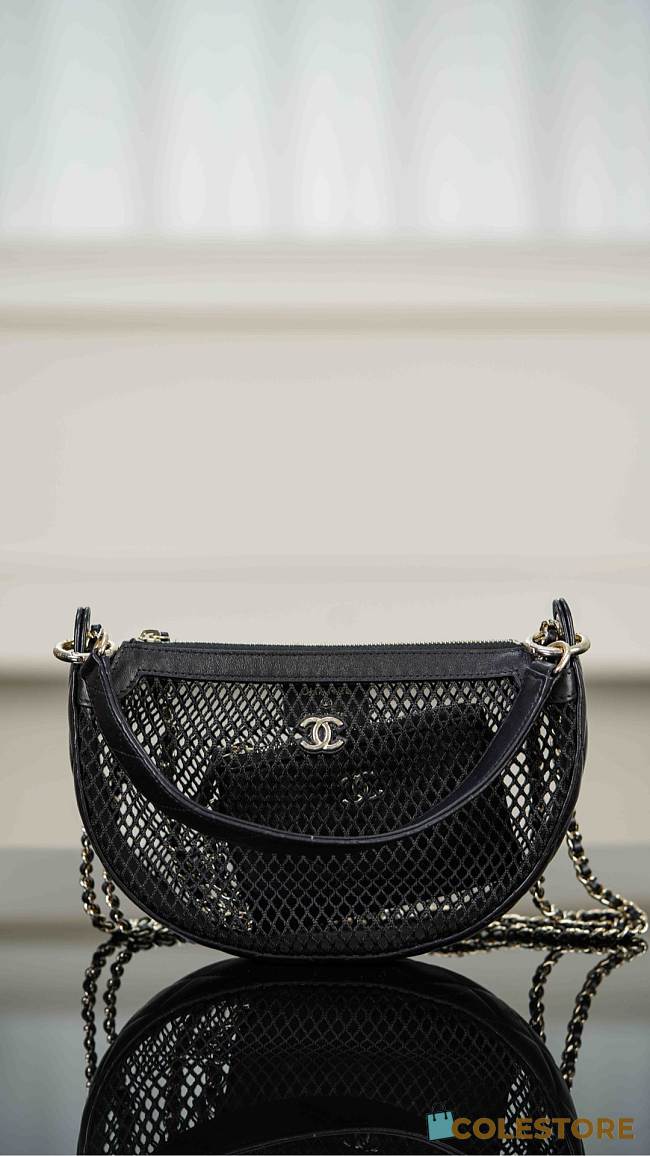 Colestore Chanel Chain Clutch Mesh, Shiny Lambskin & Gold-Tone Metal black 15x22x6cm - 1