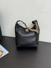 Colestore Chanel Hobo Bag Shiny Lambskin & Gold-Tone Metal Black 35x30x14cm - 5