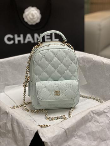 Colestore Chanel 24C Mini Backpack Caviar in Mint 18×13×9cm