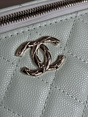 Colestore Chanel Vanity Top Handle With Chain in Mint 17x8x9.5cm - 2