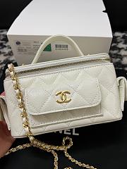 Colestore Chanel Quilted Polly Pocket White Caviar 10 x 17 x 8.5cm - 5