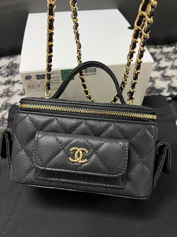 Colestore Chanel Quilted Polly Pocket Black Caviar 10 x 17 x 8.5cm