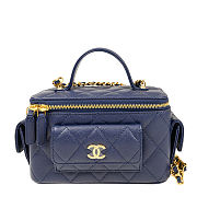 Colestore Chanel Quilted Polly Pocket Dark Blue Caviar 10 x 17 x 8.5cm - 1