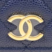Colestore Chanel Quilted Polly Pocket Dark Blue Caviar 10 x 17 x 8.5cm - 6