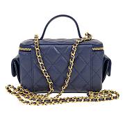 Colestore Chanel Quilted Polly Pocket Dark Blue Caviar 10 x 17 x 8.5cm - 4