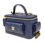 Colestore Chanel Quilted Polly Pocket Dark Blue Caviar 10 x 17 x 8.5cm - 3