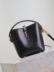 Colestore YSL Saint Laurent Le 37 Embossed Leather in Black 15x13x6cm - 3