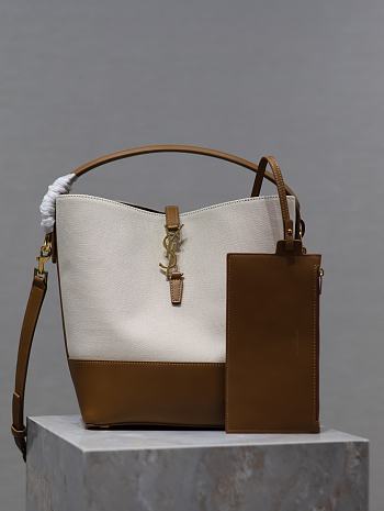 Colestore YSL Saint Laurent Le 37 Bucket Bag in Beige 26×20×12cm