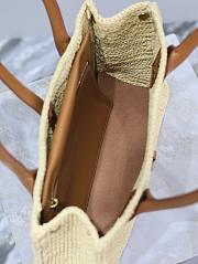 Colestore YSL Saint Laurent Tote Bag In Raffia & Leather In Naturel Brick 29×21×9cm - 5