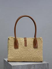 Colestore YSL Saint Laurent Tote Bag In Raffia & Leather In Naturel Brick 29×21×9cm - 2