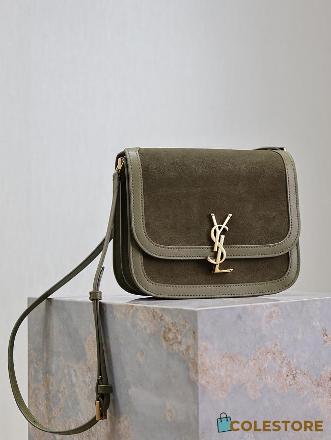 Colestore YSL Saint Laurent Suede And Smooth Solferino Kaki 22x18x5cm - 1