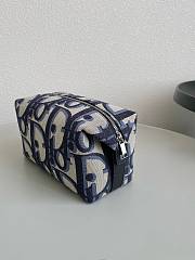 Colestore Dior Toiletry Bag Beige and Black Maxi Dior Oblique Jacquard 23.5×18×11cm - 4