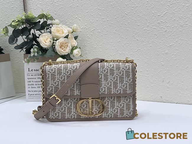 Colestore Dior 30 Montaigne Chain Bag Natural Dior Oblique Jacquard 25x16.5x8cm - 1