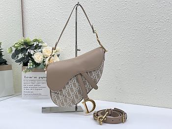 Colestore Dior Saddle Bag with Strap Dior Oblique Jacquard and Natural Smooth Calfskin 25.5×20×6.5cm