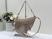 Colestore Dior Saddle Bag with Strap Dior Oblique Jacquard and Natural Smooth Calfskin 25.5×20×6.5cm - 2