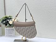 Colestore Dior Saddle Bag with Strap Dior Oblique Jacquard and Natural Smooth Calfskin 25.5×20×6.5cm - 3