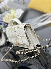 Colestore Dior Or My Dior Mini Bag Latte Cannage Calfskin Embroidered with Gold-Tone Sequins 21 x 11.5 x 4 cm - 4