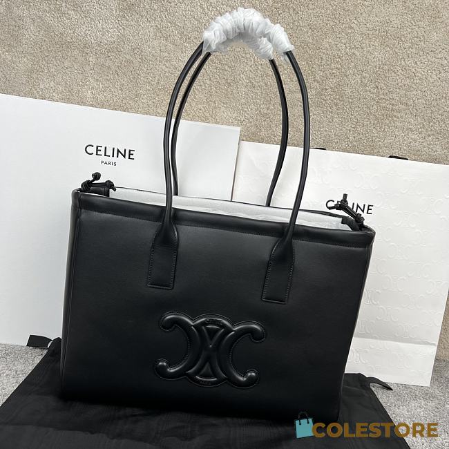 Colestore Celine Cabas Anais Triomphe in Grained calfskin in Black 44x28x18cm - 1