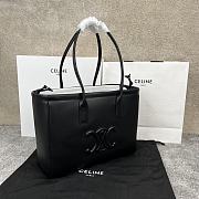 Colestore Celine Cabas Anais Triomphe in Grained calfskin in Black 44x28x18cm - 3