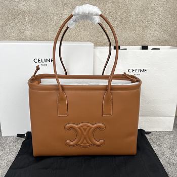 Colestore Celine Cabas Anais Triomphe in Grained calfskin in Brown 44x28x18cm