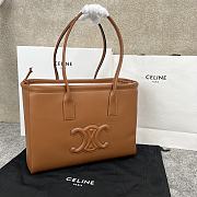 Colestore Celine Cabas Anais Triomphe in Grained calfskin in Brown 44x28x18cm - 3