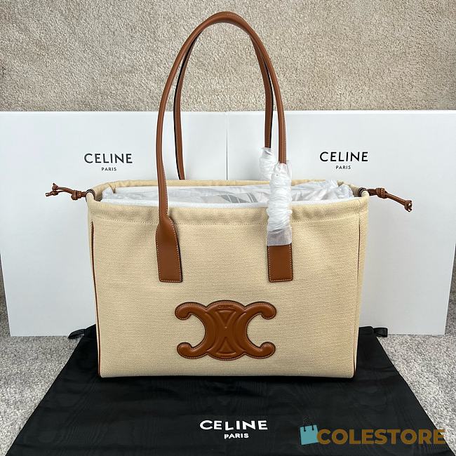 Colestore Celine Cabas Anais Triomphe in Beige 44x28x18cm - 1