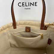 Colestore Celine Cabas Drawstring Cuir Triomphe In Textile And Calfskin Natural 22x17x15cm - 3