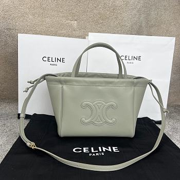 Colestore Celine Cabas Triomphe Small Green Drawstring Bag 22x17x15cm