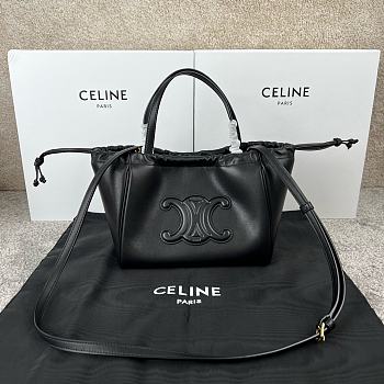 Colestore Celine Cabas Triomphe Small Black Drawstring Bag 22x17x15cm
