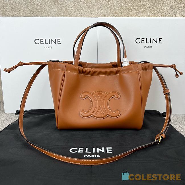 Colestore Celine Cabas Triomphe Small Caramel Drawstring Bag 22x17x15cm - 1