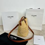 Colestore Celine Small Louise Bucket In Raffia And Calfskin 16X19X12cm - 5