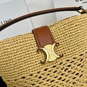 Colestore Celine Small Louise Bucket In Raffia And Calfskin 16X19X12cm - 2