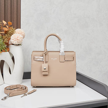 Colestore YSL Saint Laurent Sac de Jour Baby Top Handle in Beige 22x18x11cm