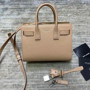 Colestore YSL Saint Laurent Dark Beige Grained Calfskin Leather Baby 22 X 18 X 10,5cm