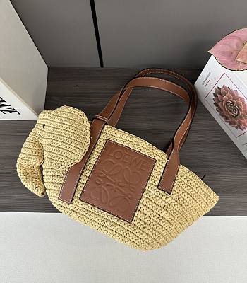 Colestore Loewe Elephant Basket In Raffia And Calfskin 35x17x16cm