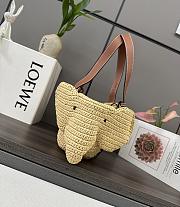 Colestore Loewe Elephant Basket In Raffia And Calfskin 35x17x16cm - 2