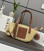 Colestore Loewe Elephant Basket In Raffia And Calfskin 35x17x16cm - 3